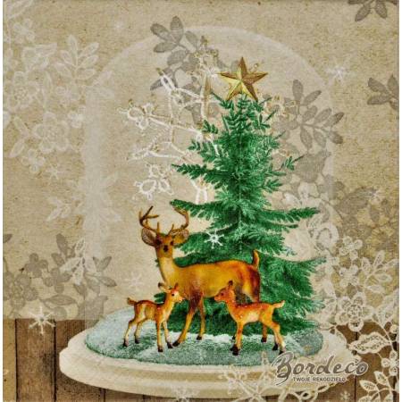 Serwetka decoupage firmy AMBIENTE śnieżna kula 33x33cm